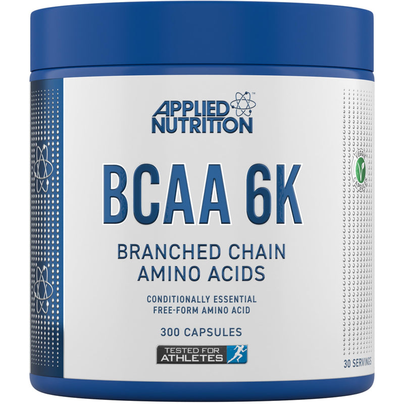 Applied Nutrition BCAA 6K (4:1:1) – 6000mg Branched Chain Amino Acids per Serving - Leucine, Isoleucine & Valine, for Endurance, Performance & Recovery 300 Vegan Capsules (30 Servings)