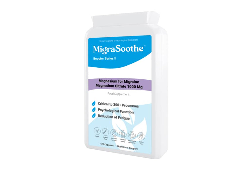 Magnesium MigraSoothe Boooster II - Supera absorbable Magnesium to Support Migraine Relief in conjuntion with MigraSoothe Riboflavin Products (120) 120
