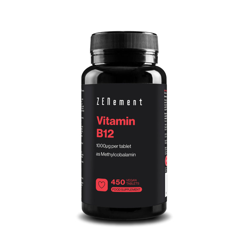 Vitamin B12 High Strength – 1000mcg VIT B12 as Active Methylcobalamin – 450 Vegan Tablets (14+ Months Supply) – Tiredness and Fatigue Supplement – Immunity Support