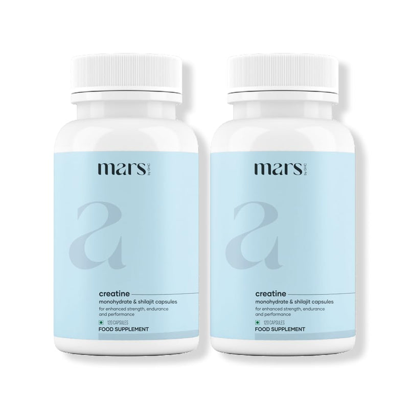Mars by GHC Micronized Creatine Monohydrate Caps | Powered with Shilajit | 120 Capsules | Pack of 1 (240)