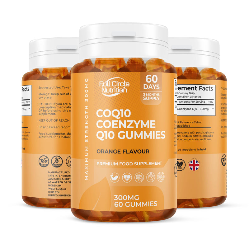 COQ10 Coenzyme Q10 300MG Gummies - 2 Month Supply - Orange Flavour Gummies