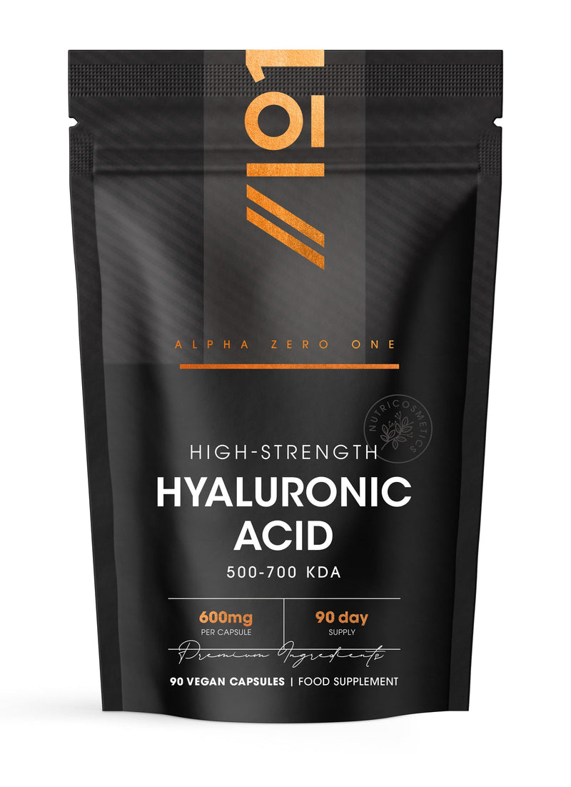 Hyaluronic Acid Supplement 600mg (500-700 KDA) - 90 Vegan Triple Strength Hyaluronic Acid Capsules - 3 Month Supply - Natural Skin, Hair & Joint Supplement for Women & Men - Superior Absorption 1 count (Pack of 90)
