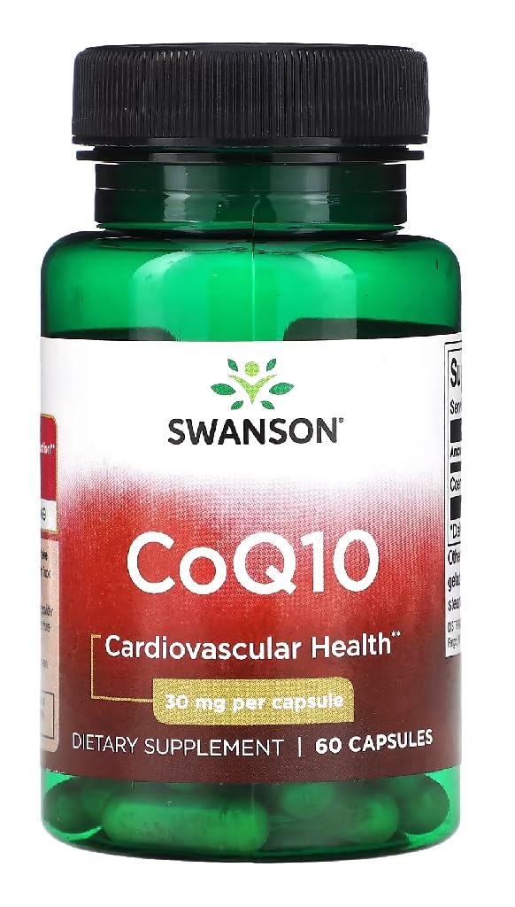 Swansons Swanson - CoQ10 30mg | Cellular Energy & Heart Health Support | Natural Ubiquinone Form - 60 Capsules
