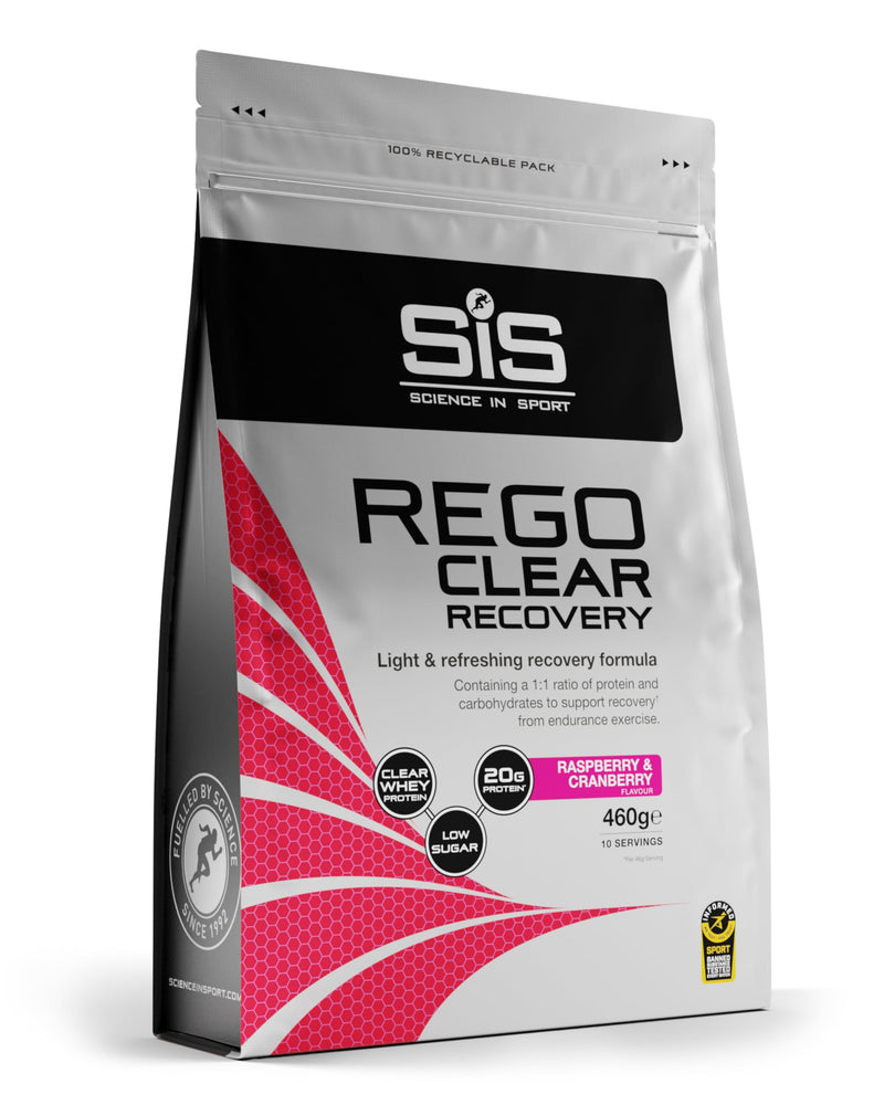 Science in Sport Rego Clear Recovery | Clear Whey Protein Shake | 20g Protein, 21g Carbs, Low in Sugar | Raspberry & Cranberry, 460g 10 Servings (Pack of 1)