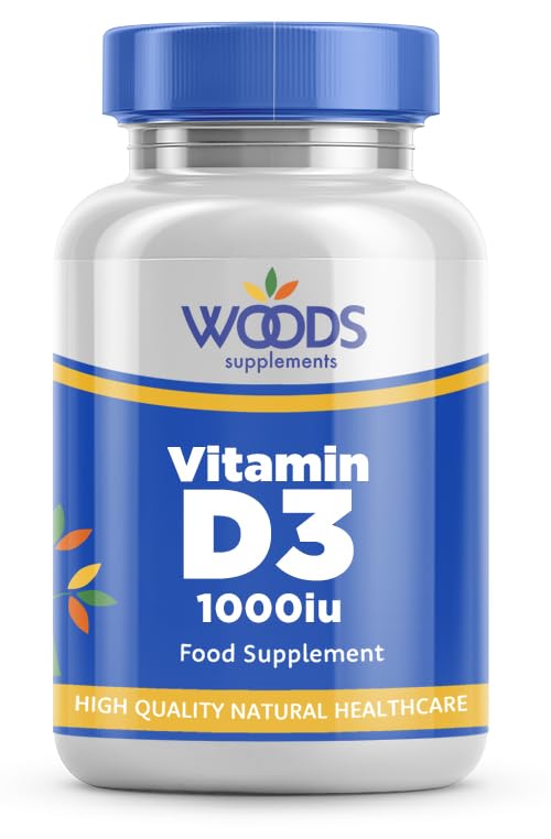 Woods Supplements - Vitamin D3 1000iu 180x Tablets of High Strength Vitamin D Supplement for Healthy Bones & Teeth. Contributes to Immune Support and Normal Muscle Function 180