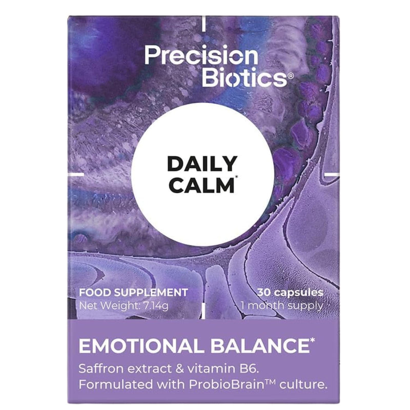 Daily Calm by PrecisionBiotics - Supplement for Women - PMS - Probiotics with Vitamin B6 and Saffron Extract - Emotional and Hormonal Balance - 30 Capsules