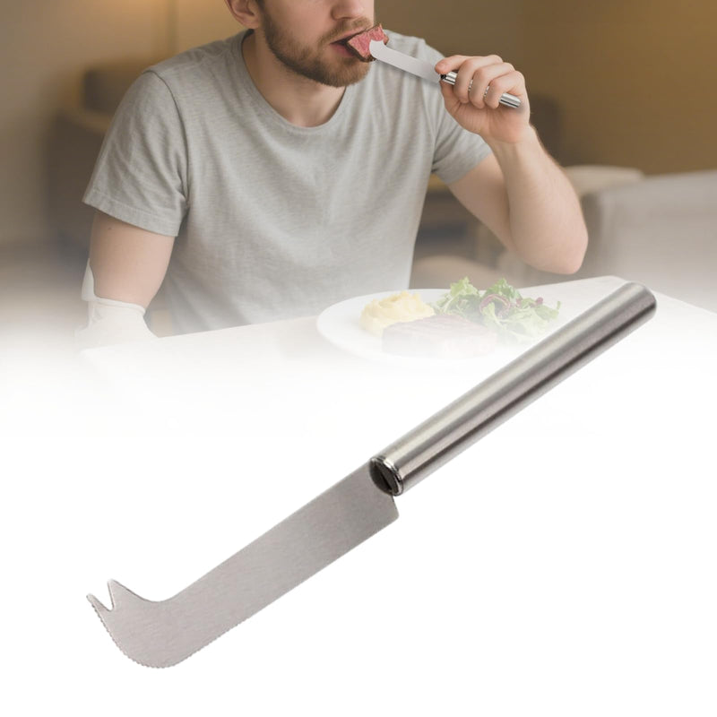 One Handed Tableware Knife for Hemiplegia Amputees Patient Elderly, Easy Grip Eating Utensil Aid for Independent Dining
