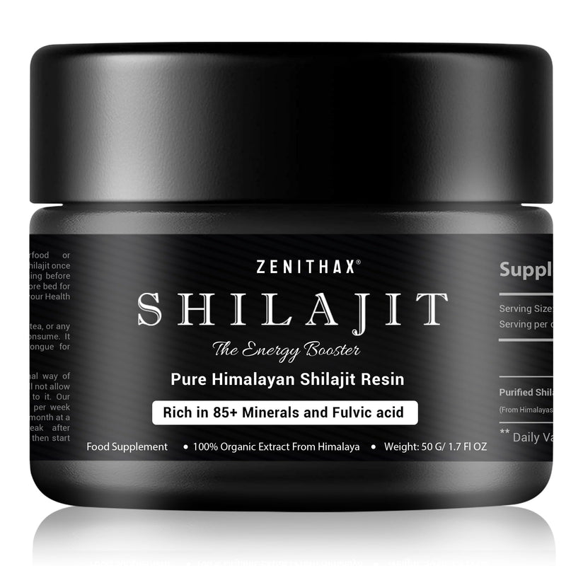 Pure Himalayan Shilajit Resin 50g - Gold Grade 100 Percent Organic Shilajit, Rich in Fulvic & Humic Acid, 85+ Minerals, Boosts Energy & Immunity, Vegan, Lab Tested