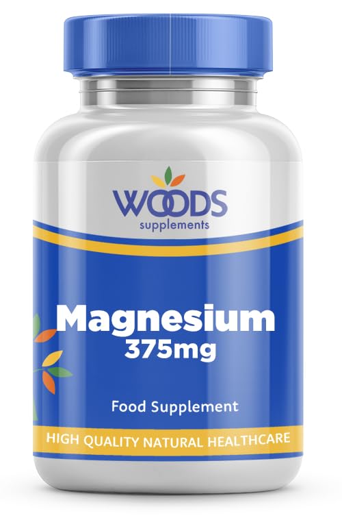 Woods Supplements - 375mg High Strength Magnesium Citrate 60x Vegan Tablets. High Absorption Magnesium Mineral Complex for Energy Production, Muscles, Nervous System & Heart Health 60