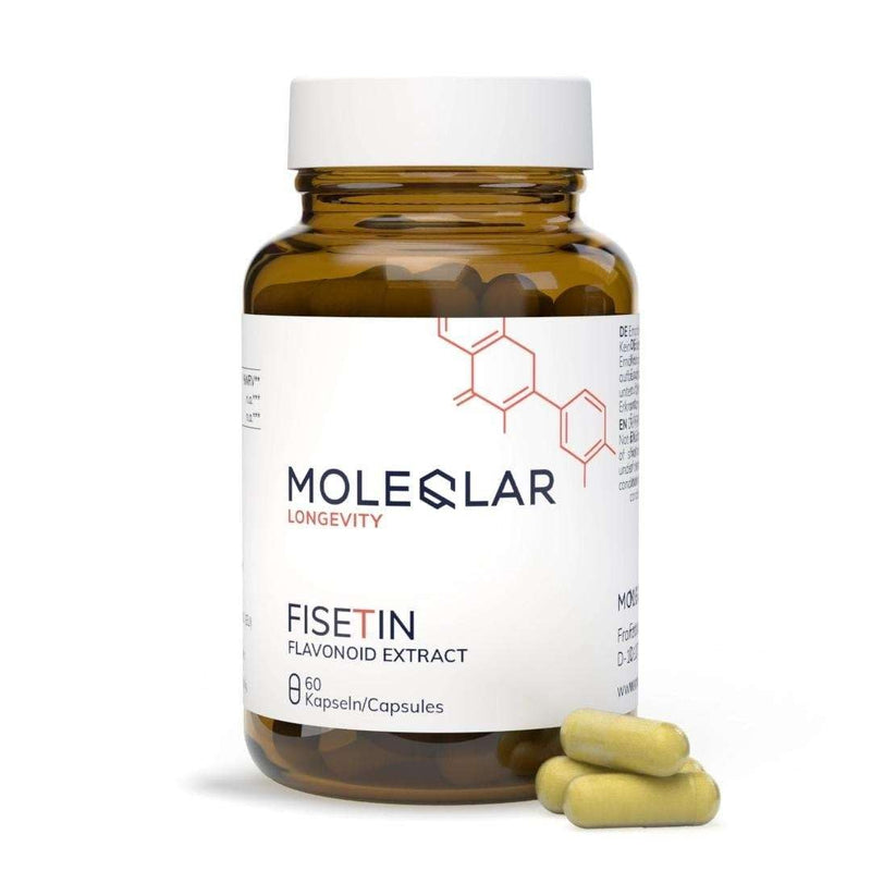 MoleQlar Fisetin 100 mg Capsules Pack of 60, Dietary Supplement with 200 mg Fisetin from Strawberry Extract per Serving, Capsule Form for Convenient Daily Use and Suitable for Easy Supplement Intake