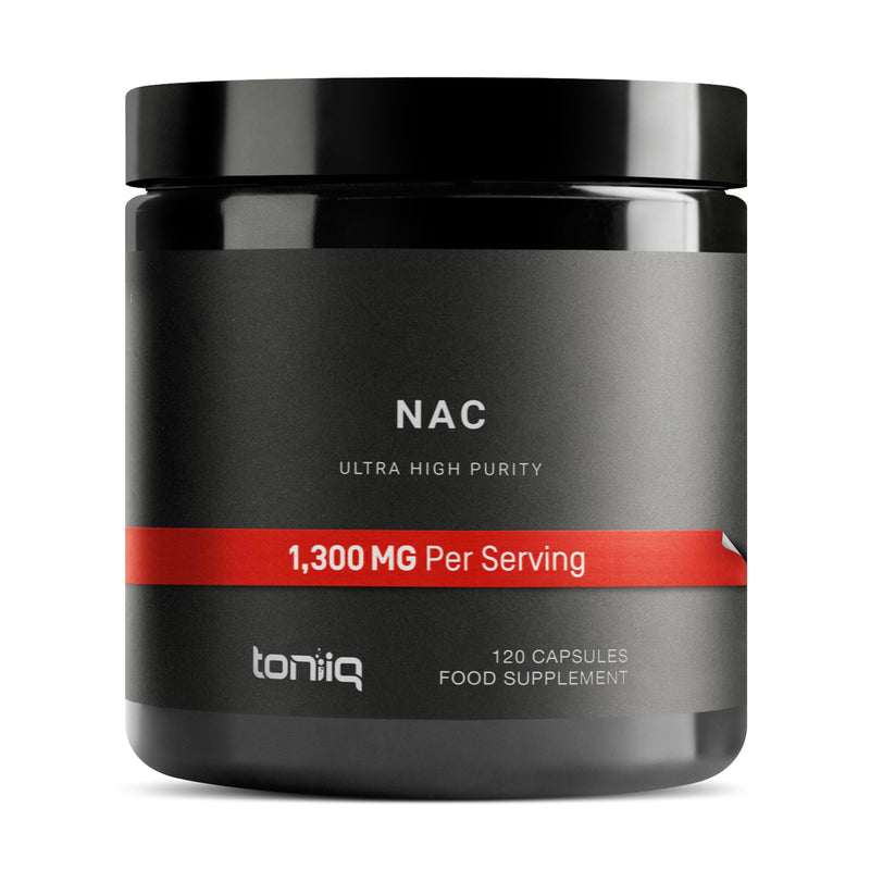 Toniiq 1300mg NAC - 2 Month Supply - Min. 98%+ Tested Purity - Ultra High Strength Bioavailable NAC Cysteine Supplement - 120 Vegetarian N Acetyl Cysteine Capsules -Lab Tested TQ 120 count (Pack of 1)