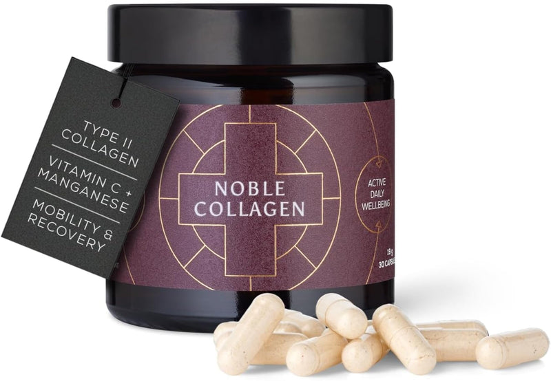 Ancient + Brave Noble Collagen - Type II Collagen Capsules for Joint Health, Healthy Bones & Ligaments - Enhanced with Vitamin C, Boswellia Serrata & Manganese -30 Capsules 30 count (Pack of 1)