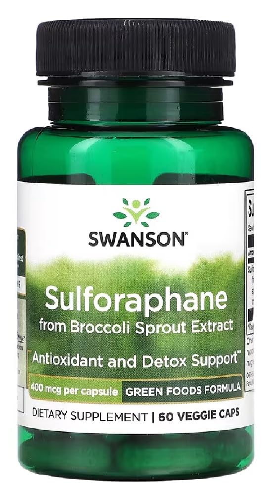 Swansons Swanson - Sulforaphane Green Foods Complex | Cruciferous Blend for Detox & Cell Protection | 60 Capsules