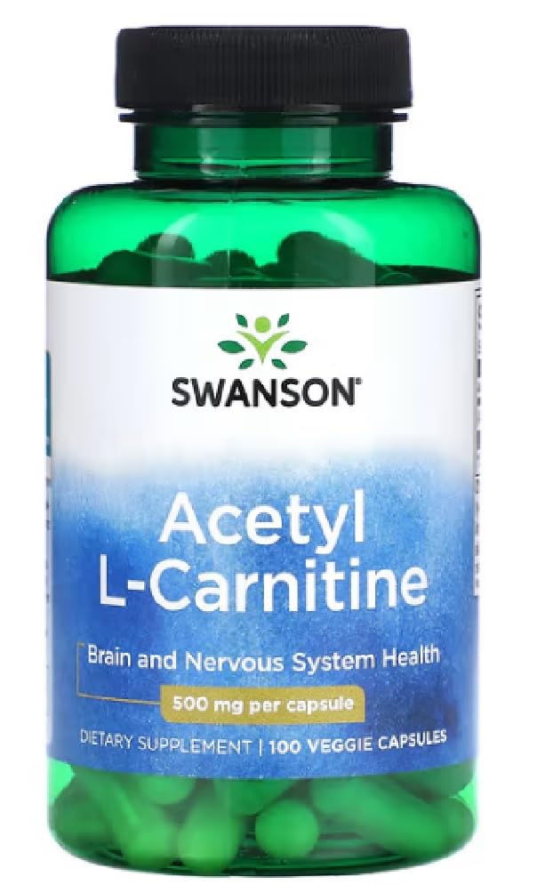 Swansons Swanson - Acetyl L-Carnitine 500mg | Cognitive & Mitochondrial Support | 100 Capsules