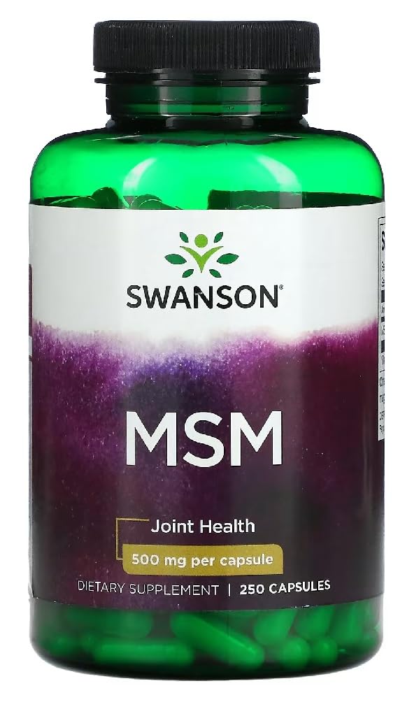 Swansons Swanson - MSM (Methylsulfonylmethane) 1000mg | Joint, Skin & Connective Tissue Support | 250 Capsules