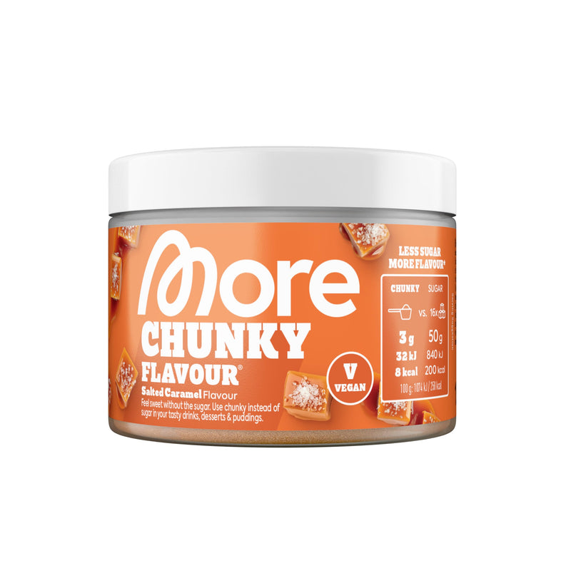 MORE Chunky Flavour, Salted Caramel, 150 g | flavour powder for sweetening, low in sugar and calories, with inulin and lactase, made in Germany