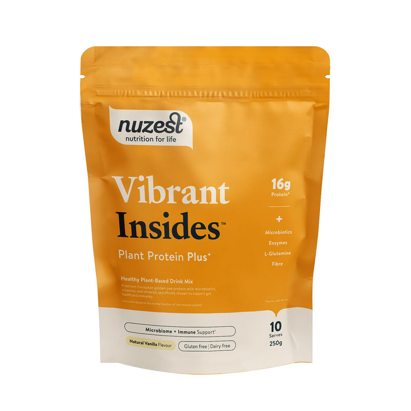 Nuzest Protein Plus | Vibrant Insides | Vanilla | Gut Health, Digestion and Immune Support | Vitamins and Minerals | 250g (10 Servings)