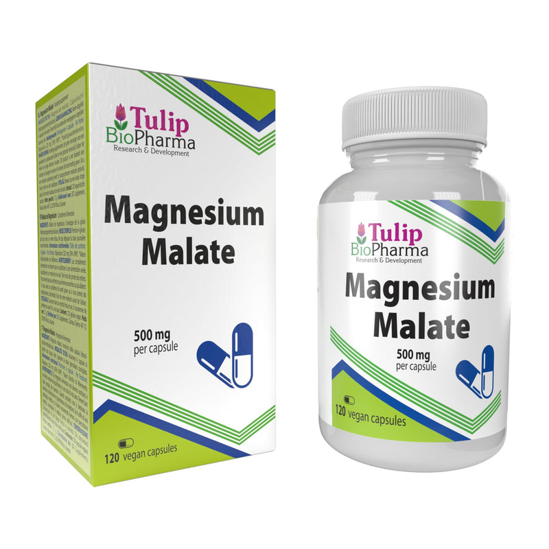Tulip BioPharma Magnesium Malate 2,000mg | 120 Vegan Capsules | 1-Month Supply | Bioavailable Daytime Magnesium with Malic Acid, No Fillers | 3rd Party Lab Tested