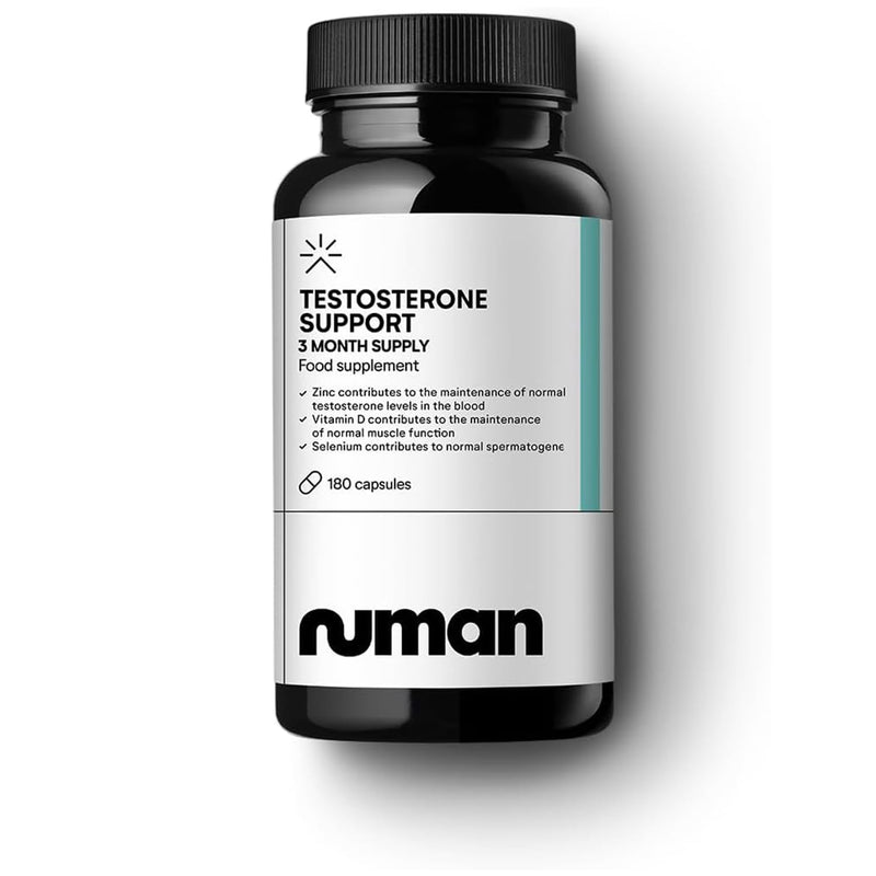 Numan Testosterone Support - Maca Root, Tribulus Terrestris, Zinc, Ginseng - Testosterone Supplements for Men, Essential Vitamins & Minerals - 1100mg per Serving - 180 Capsules 180 count (Pack of 1)