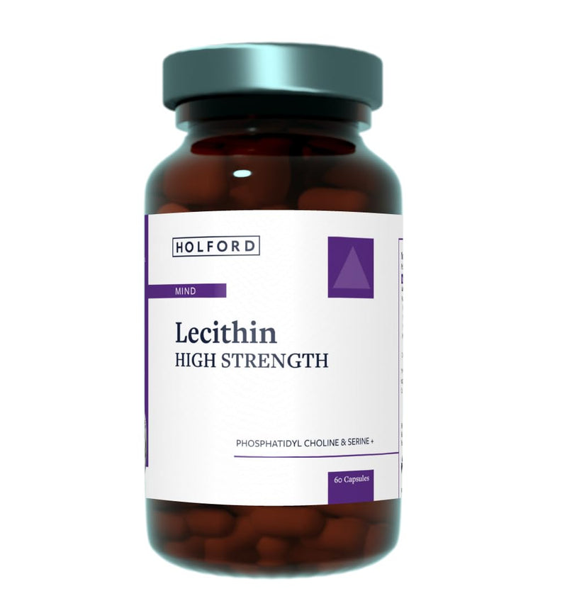 Patrick HOLFORD Lecithin High Strength/Brain Supplement/for Brain Function & Memory Support / 4 Nutrients / 504mg Phospholipid Choline/Naturally Sourced / 60 Capsules/Vegan/for Women & Men