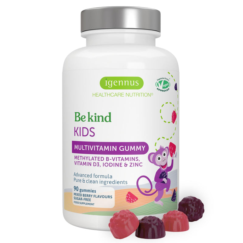 Igennus Methylated Kids Multivitamin Gummies, 90 Sugar Free Berry Gummies | Growth, Brain & Immune Support, Bioavailable B-Vitamins, Methylfolate & Methylcobalamin, Vegan, Age 4+, Third-Party Tested