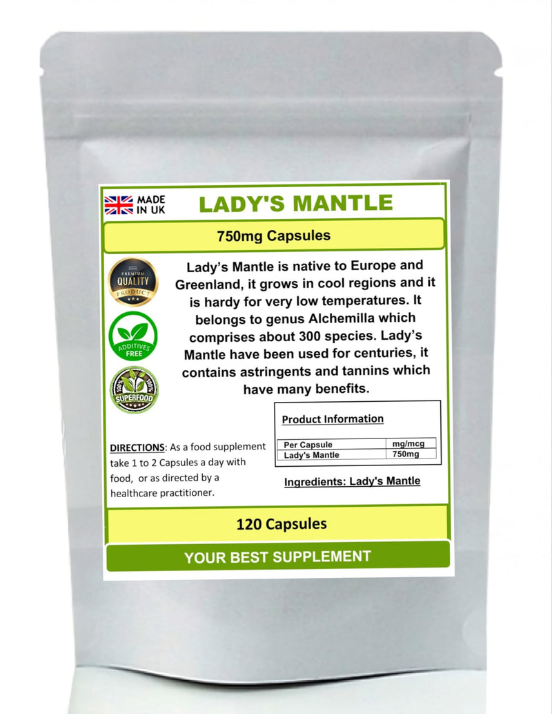 Lady's Mantle Capsules 750mg 100% Natural, (Pure no additives) High Strength (120) 120