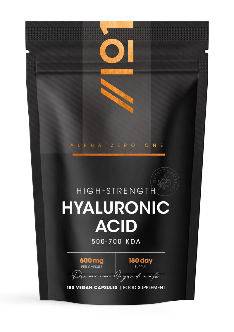 Hyaluronic Acid Supplement 600mg (500-700 KDA) - 180 Vegan Triple Strength Hyaluronic Acid Capsules - 6 Month Supply - Natural Skin, Hair & Joint Supplement for Women & Men - Superior Absorption 1 count (Pack of 180)