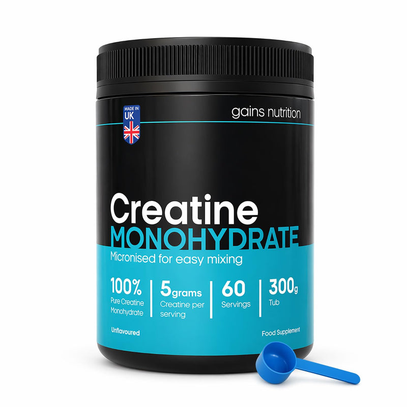 GN Creatine Powder | 300g High Strength Creatine Monohydrate Powder + Scoop - 5g per Serving | Unflavoured Filler Free Creatine-Monohydrate | Non-GMO & Gluten Free 60 Servings