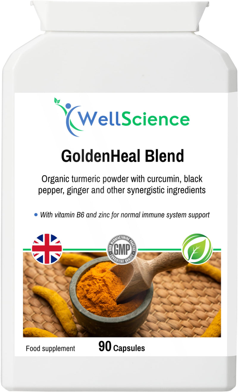 GoldenHeal Blend: Immune Support, Anti-Inflammatory, and Digestive Health - Organic Turmeric, Curcumin, Black Pepper, Ginger & Cayenne