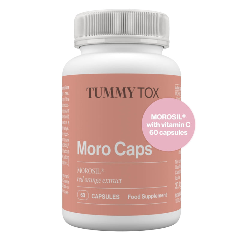Morosil Capsules 400 mg, with Vitamin C Antioxidant and Black Pepper for Better Absorption, 60 Capsules, 1 per Day, Moro Caps by Tummy Tox Morosil 1x
