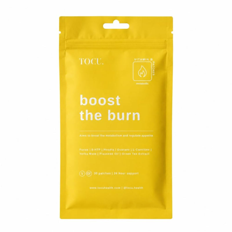 TOCU Boost the Burn Appetite Suppressant Patches | Metabolism Booster with 5-HTP, L-Carnitine & Green Tea | Supports Cravings & Energy | Hypoallergenic & Vegan Friendly | 30 Patches (1 Month Supply)