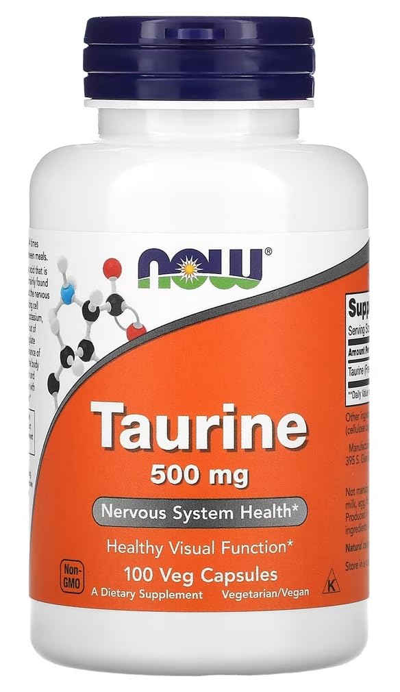 Now Foods – Taurine | Amino Acid for Cardiovascular and Nervous System Support – 500mg, 100 Capsules