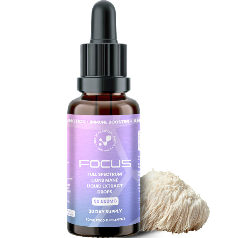 Lions Mane Full Spectrum Liquid Mushroom Drops Supplement, Super Strength 90,000mg (15:1), Increased Focus, Energy & Decreased Brain Fog, Natural & Suitable for Vegans