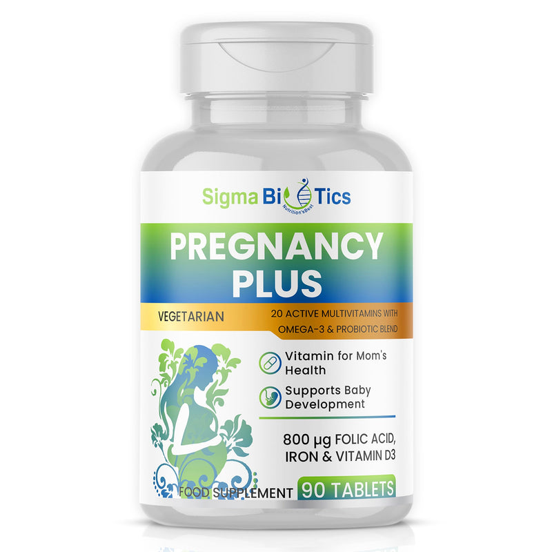 Pregnancy Multivitamin | 800 µg Folic Acid, Iron, Vitamins D3 and C, Omega-3, B Complex, Zinc and Probiotics, Prenatal Support for Mom’s Energy, Immunity, and Baby's Growth | 90 Tablets 90 count (Pack of 1)