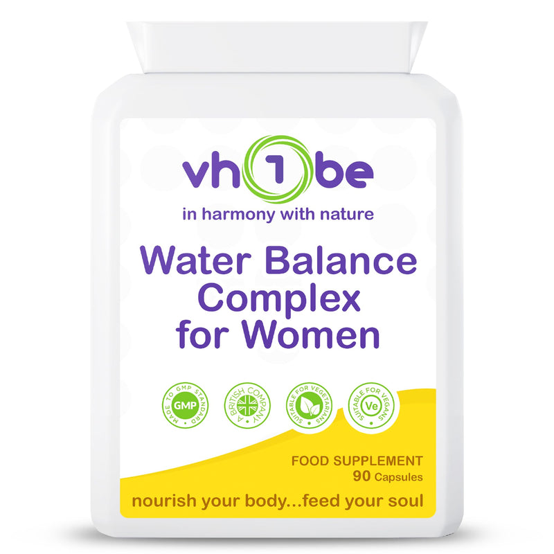 Water Balance Complex for Women - Water Tablets for Swollen Legs & Ankles - Natural Bloating & Fluid Retention Relief - Anti Bloat Detox & Electrolyte Balance - 90 Vegan Capsules