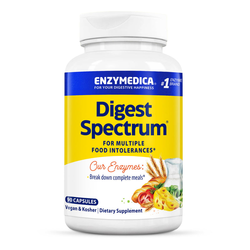 Enzymedica, Digest Spectrum, Digestive Enzymes, 90 Vegan Capsules, High Potency, Lab-Tested, Vegetarian, Soy-Free, Gluten-Free, Non-GMO
