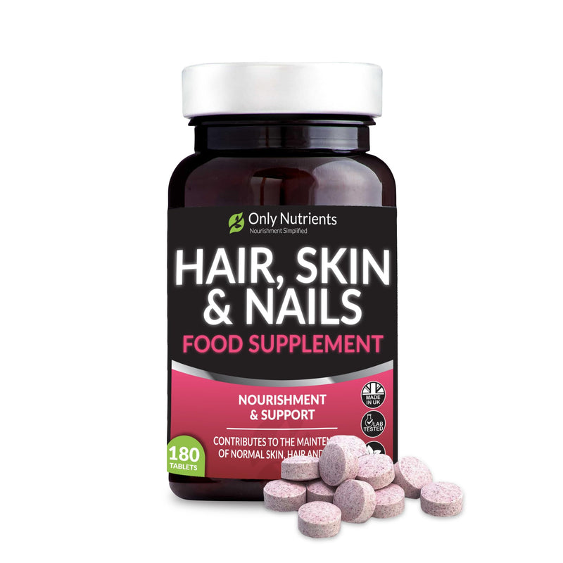 Hair Skin and Nails Vitamins, Beauty Supplements with Biotin & Selenium Plus Vitamin C, A & E, High-Strength Vegan Supplements for Women/Men, 180 Biotin Tablets