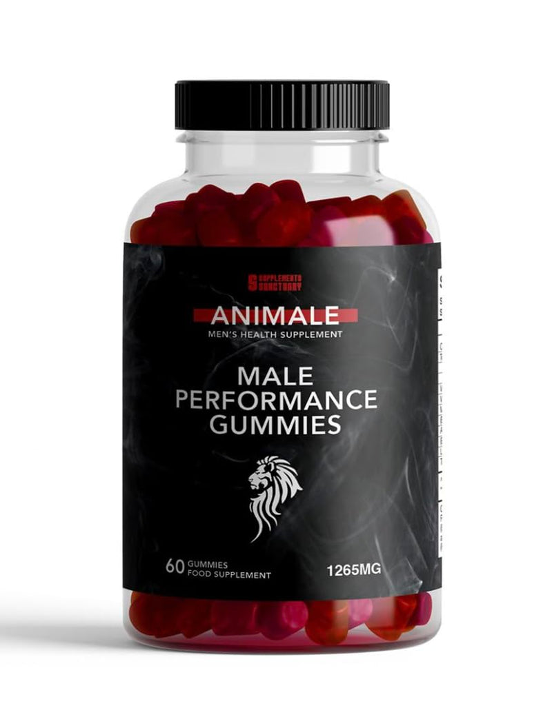 Animale Male Gummies, 1265mg per Serving, with Maca, Vitamin B6, B12, Ashwagandha, L-Arginine, Tribulus Terrestris, 60 Gummies