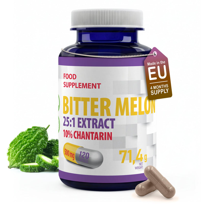 Hepatica Bitter Melon (Momordica Charantia) 12,500mg Equivalent | 500mg 25:1 Extract | Standardised to 10% Charantin (50mg) | 120 Vegan Capsules | 3rd Party Lab Tested
