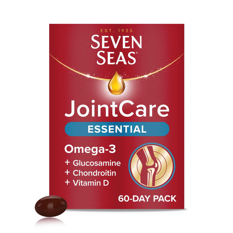 Seven Seas JointCare Essential, with Omega-3, Glucosamine, Chondroitin, Vitamins C and D, Manganese and Zinc, Food Supplements, 60-Day Pack Essential 60-Day