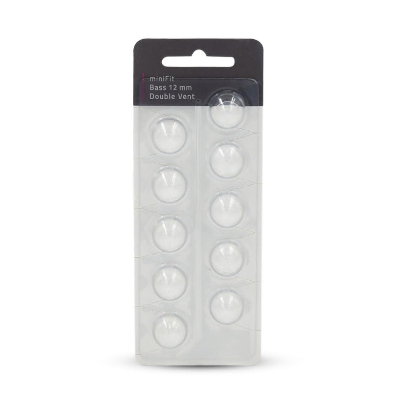 MiniFit Bass Double Vent Dome Hearing Aid Domes Compatible with Oticon (12mm) 12mm
