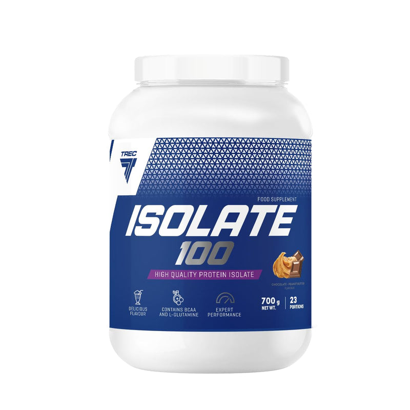 Trec Nutrition - Isolate 100 700 Grams Jar Chocolate Peanut Butter - CFM Whey Protein Isolate, Amino Acids, Ideal for Morning and After Training - 23 Servings