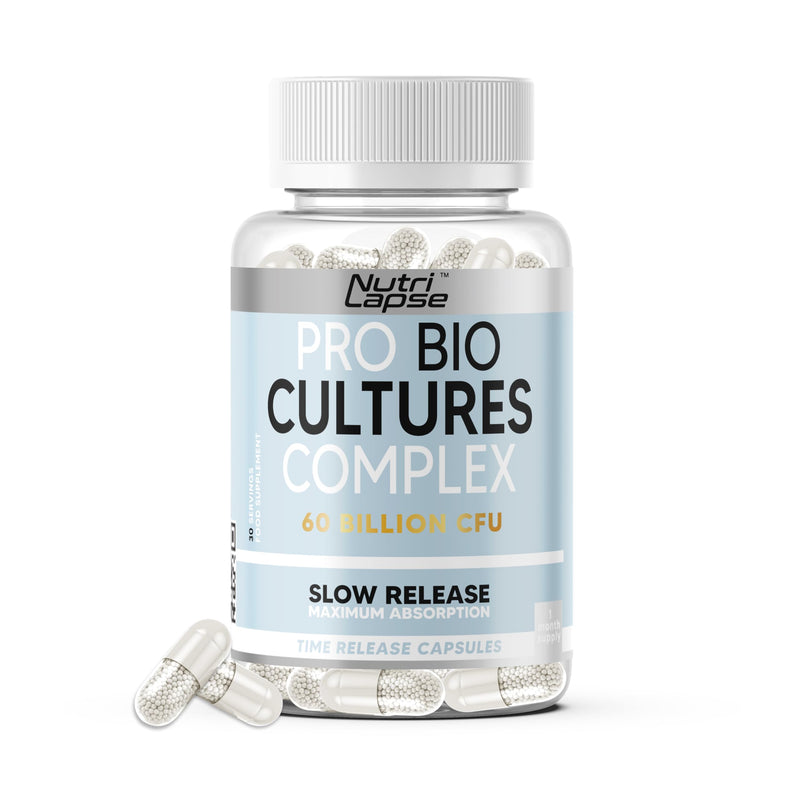 Bio Culture Probiotics Complex, 60 Billion CFU, Advanced Granular Biotechnology Capsules Slow-Release Maximum absorbtion for Gut Health. 60 count (Pack of 1)