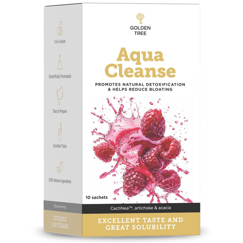 Golden Tree Aqua Cleanse – Herbal Drink Powder with Artichoke Extract with 2.5% Cynarin, Horsetail, and Dandelion Root Extract with 11% Inulin – 10 Sachets 54 g (Pack of 1)