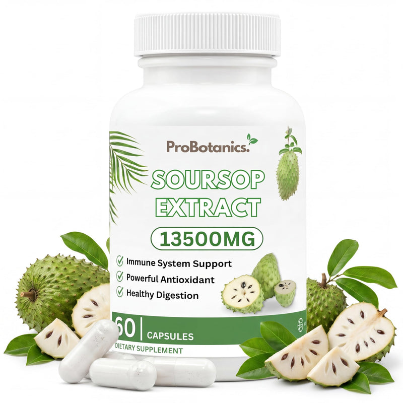 Soursop Capsules | Full Spectrum 13500mg 30:1 Extract Per Serving | Potent Antioxidant & Immune Support - 60 Capsules
