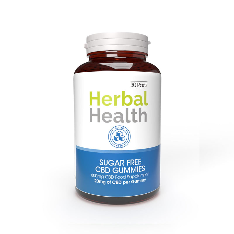 Herbal Health Sugar Free CBD Gummies 20mg 30 Pack - Mixed Fruit Flavour Broad Spectrum CBD Gummy Bears for Sleep & Anxiety Support, 600mg Total CBD
