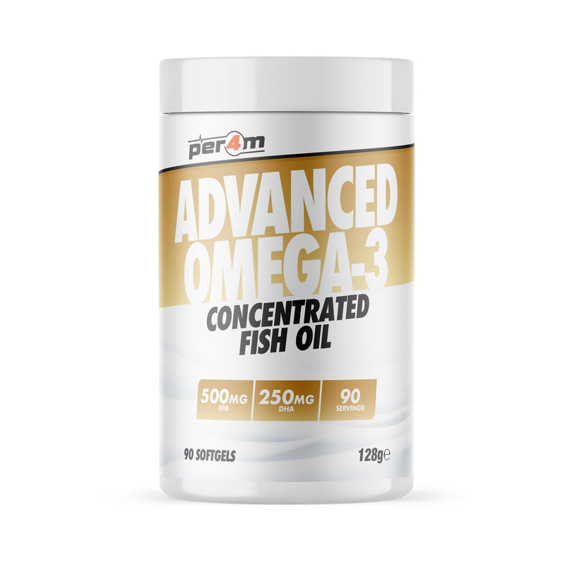 Per4m Advanced Omega-3 | Highly Concentrated Fish Oil | Essential Fatty Acids | 500mg EPA & 250mg DHA | 3 Month Supply | 90 Softgels Unflavoured 90 count (Pack of 1)