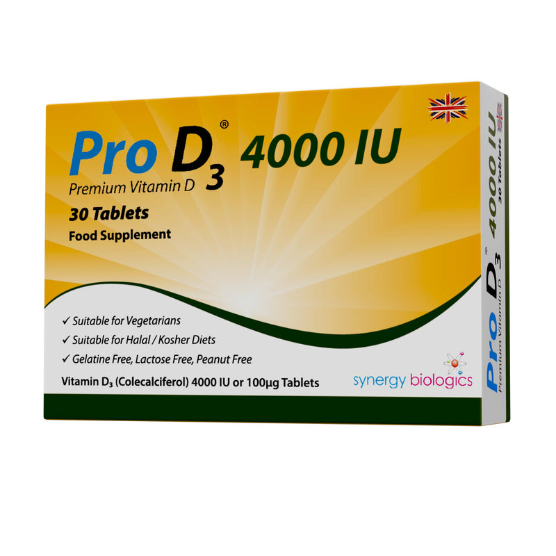 4000 IU Tablets | Premium Vitamin D3 | 30 Tablets | Gelatine Free, Lactose Free, Dairy Free, Nut Free | Suitable for Vegetarians, Halal & Kosher Diets | Made in The UK