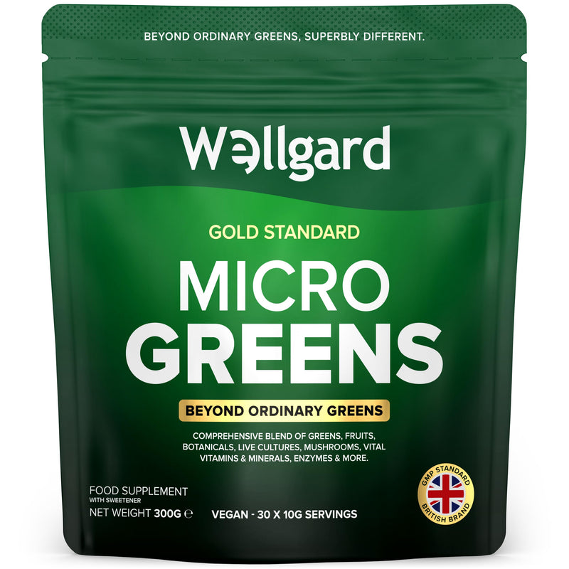 Wellgard Micro Greens 300 Grams – Greens Powder, 57 Ingredients, 84 Scientifically Proven Health Benefits, Super Greens Powder
