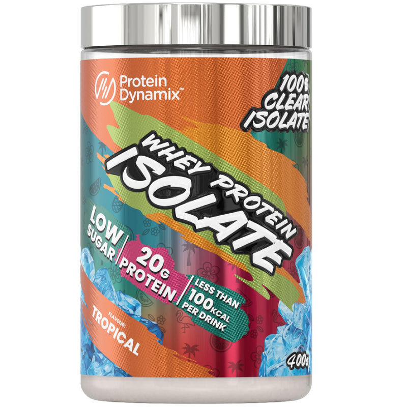 Protein Dynamix - Clear Whey Protein Isolate - Tropical Flavour - Low Sugar • Less Than 90 Calories per Serving • 400g